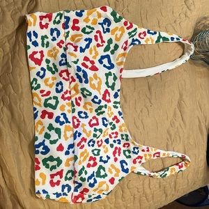 Beach Riot Bra in Primary Leopard (Large)